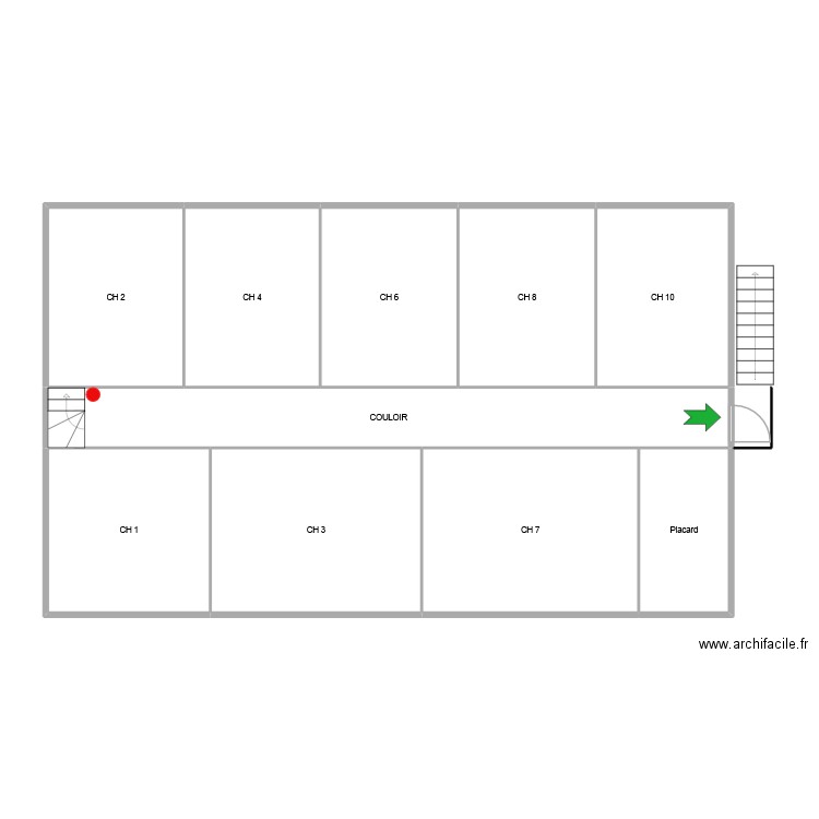 ETAGE RESTAU. Plan de 10 pièces et 131 m2