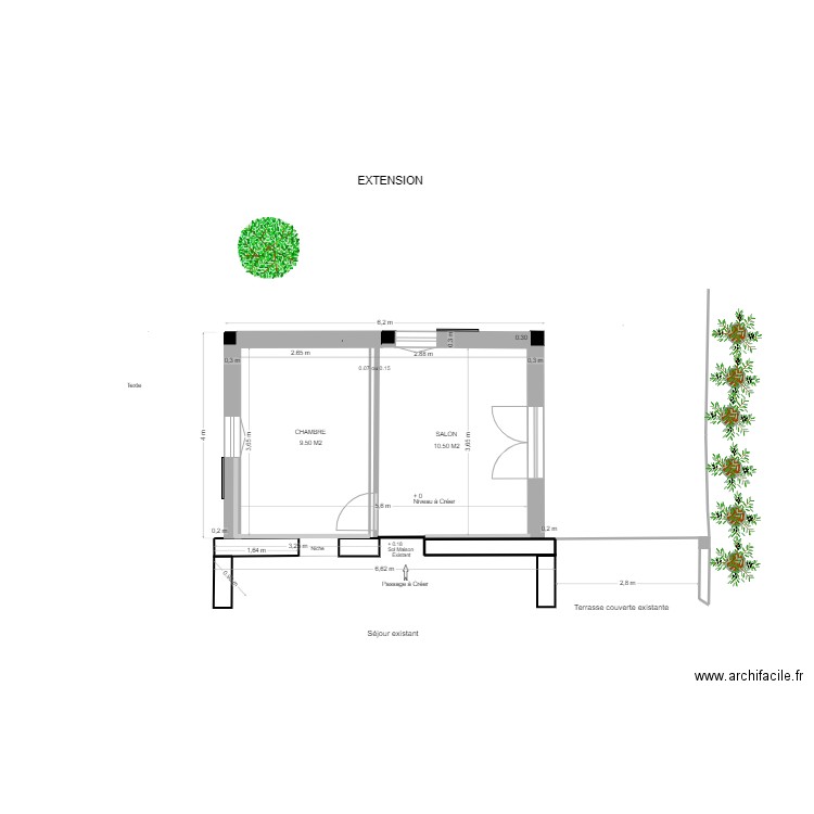 NIVEAU A CREER AVEC 1 PAN. Plan de 0 pièce et 0 m2
