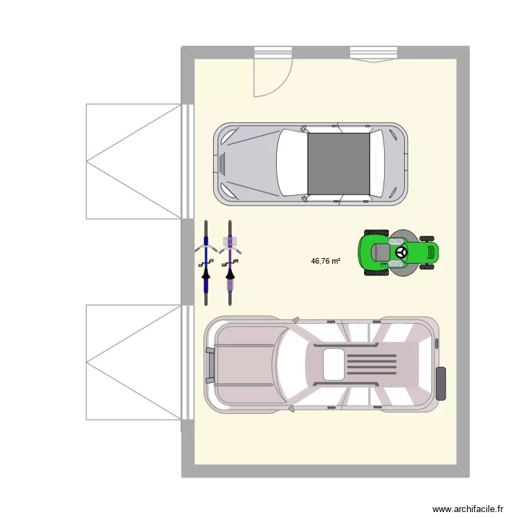Garage. Plan de 1 Pièce et 47 m² Garage. Plan de 1 Pièce et 47 m²