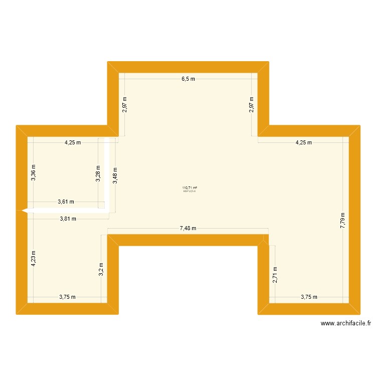 plan 1 u. Plan de 1 pièce et 111 m2