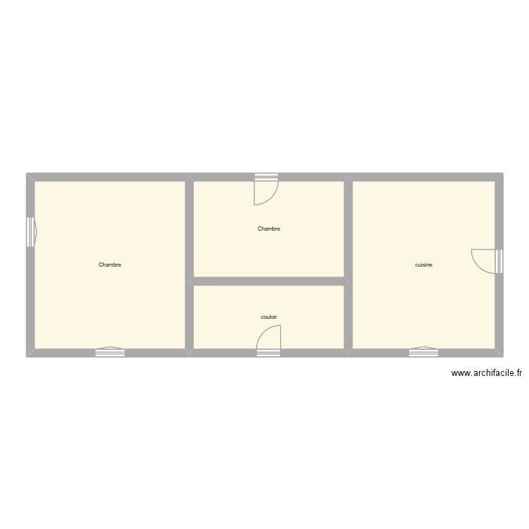 MORETTO RDC ETAT INITIAL. Plan de 4 pièces et 82 m2