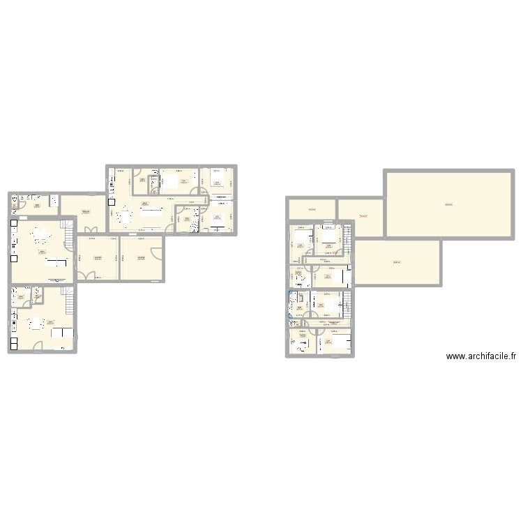 Masnet proget fronsac. Plan de 31 pièces et 456 m2