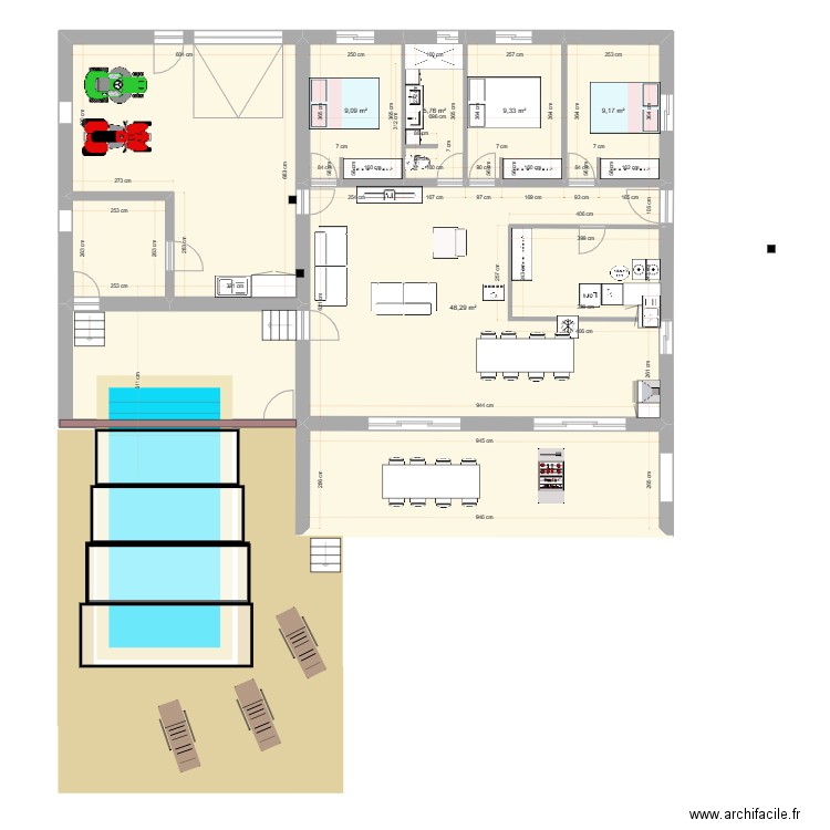 PLAN COUCOURON RDC BIS. Plan de 10 pièces et 174 m2