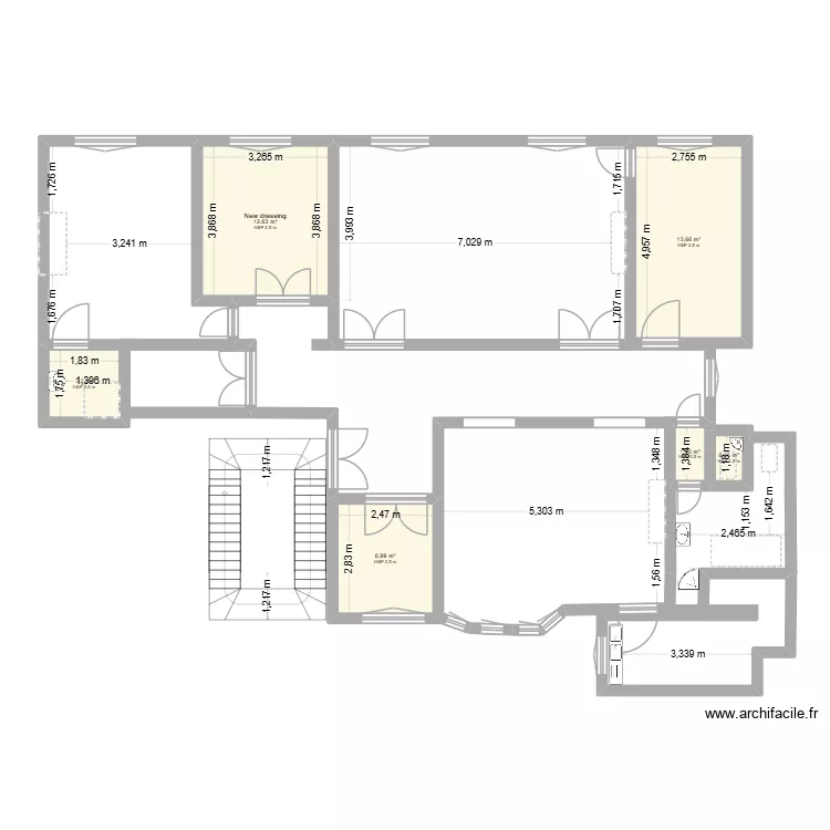 appart felipe. Plan de 6 pièces et 38 m²