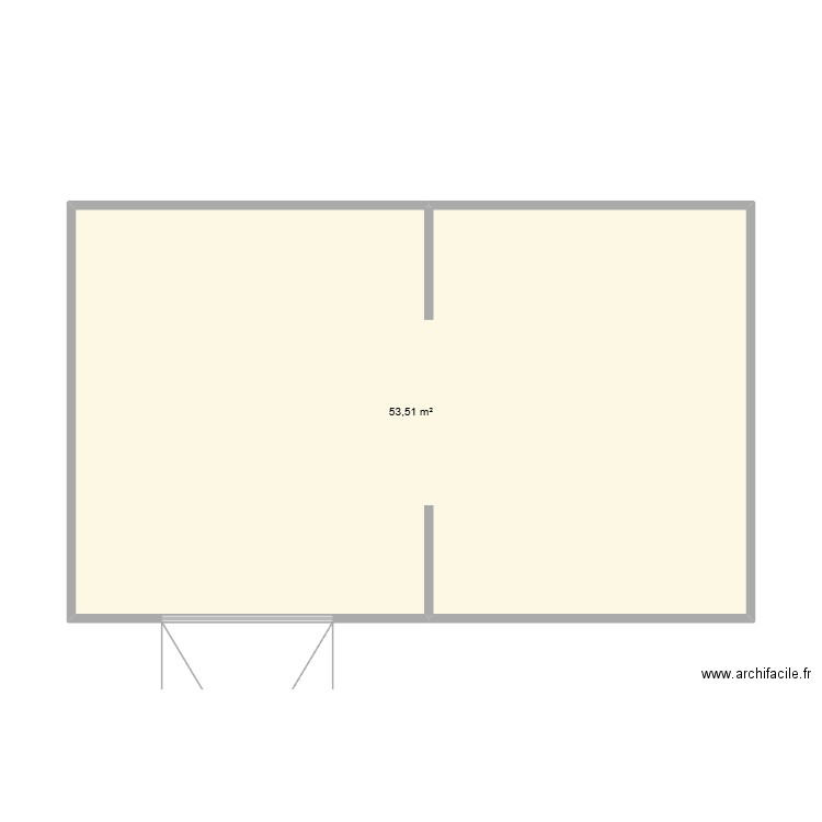 Zone produit dangereux. Plan de 1 pièce et 54 m2