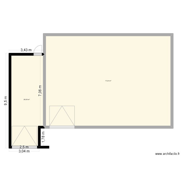 GARAGE MAISON. Plan de 2 pièces et 140 m2