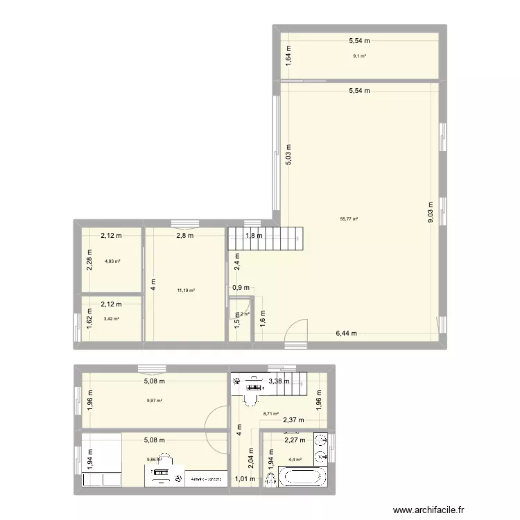 Maison2. Plan de 