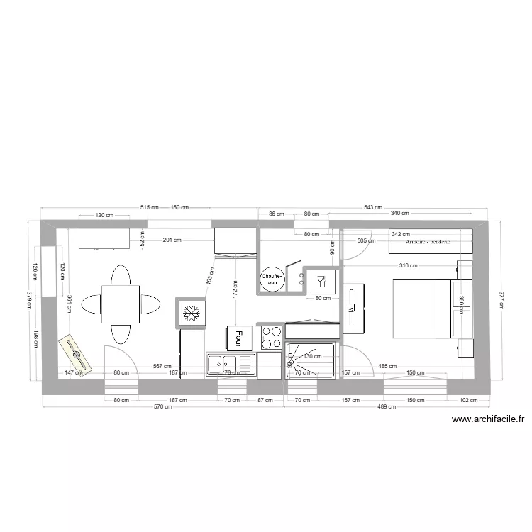 SIMULATION APPARTEMENT EST V 6 avec chauffe eau. Plan de 