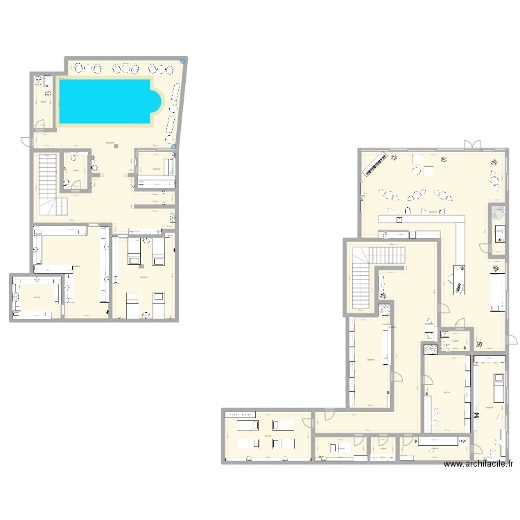 Plan SSS. Plan de 18 pièces et 670 m2