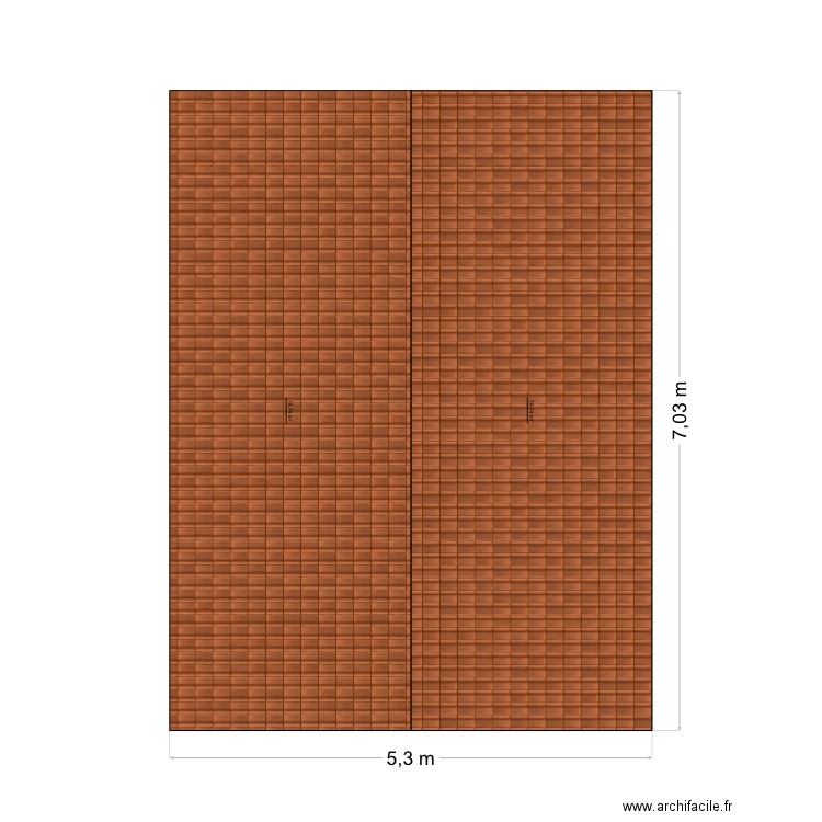 Forme et surface toiture garage. Plan de 0 pièce et 0 m2