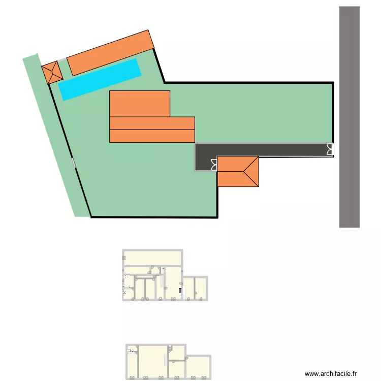 Villeneuve. Plan de 23  et 8044 m²