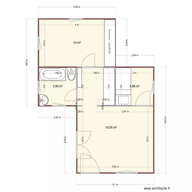 CHALET selon relevé-V1. Plan de CHALET selon relevé-V1. Plan de