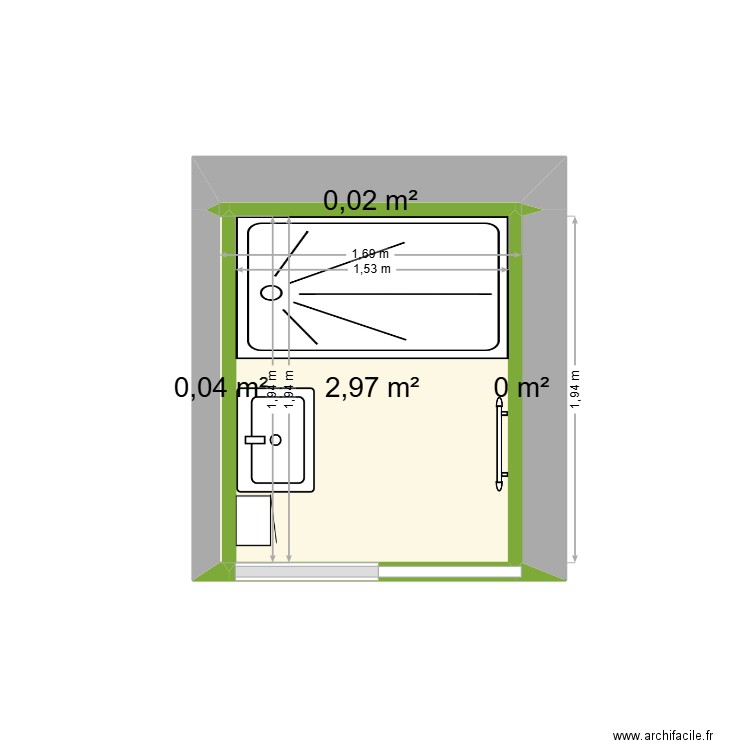 LESTRAT. Plan de 4 pièces et 3 m2