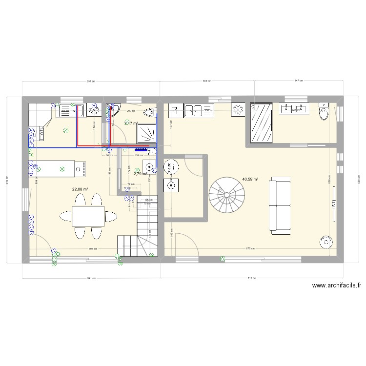 Ossature bois. Plan de 12 pièces et 155 m2