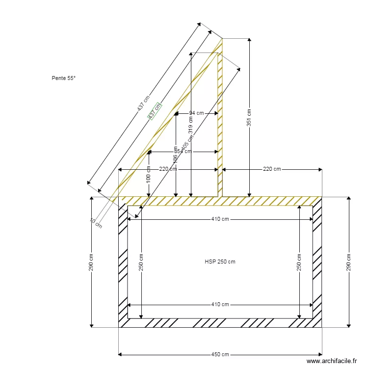 F_batiment_2025-04_ pignon. Plan de 