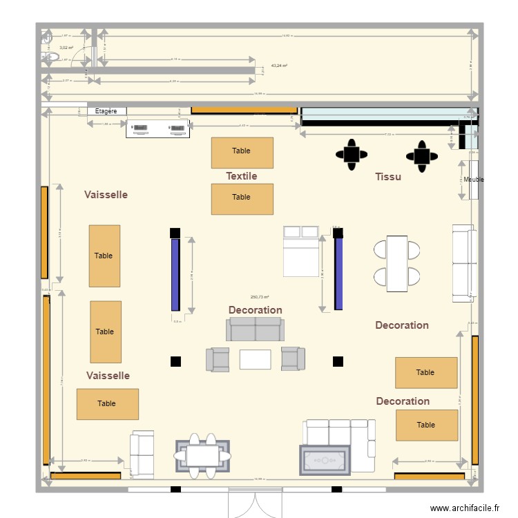 Plan Marrakech. Plan de 3 pièces et 297 m2