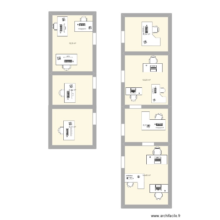 bureau. Plan de 0 pièce et 0 m2