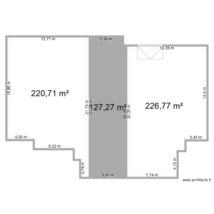 SOUS SOL BAT B ET D. Plan de 3 pièces et 575 m2