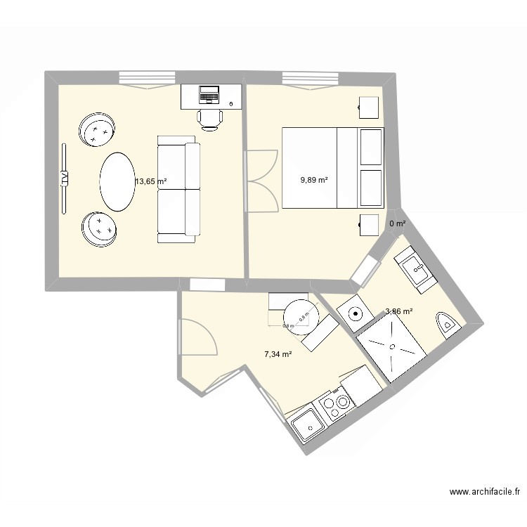 Casimir transfo 3. Plan de 5 pièces et 35 m2