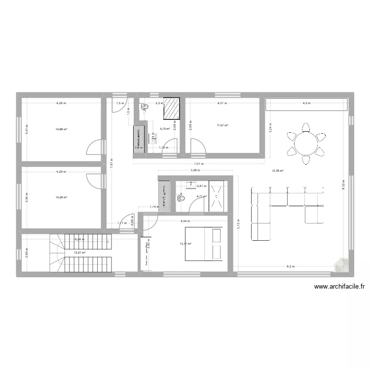 Lukavica v2. Plan de 8  et 150 m²