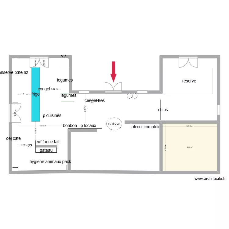 magasin 2. Plan de 1 pièce et 24 m² magasin 2. Plan de 1 pièce et 24 m²