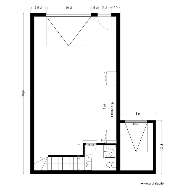 Marlene garage rdch. Plan de 2  et 65 m²