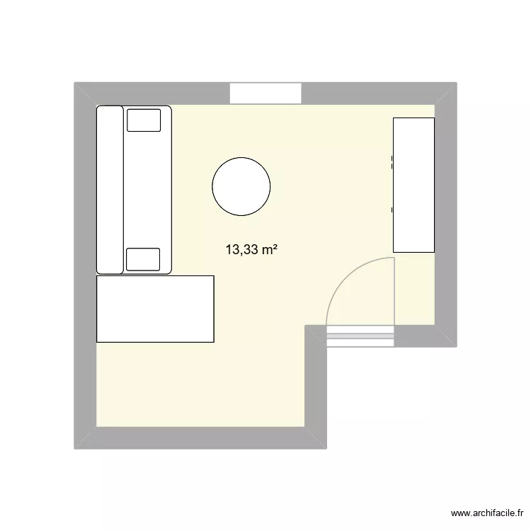 Bureau 2nd. Plan de 1  et 13 m²