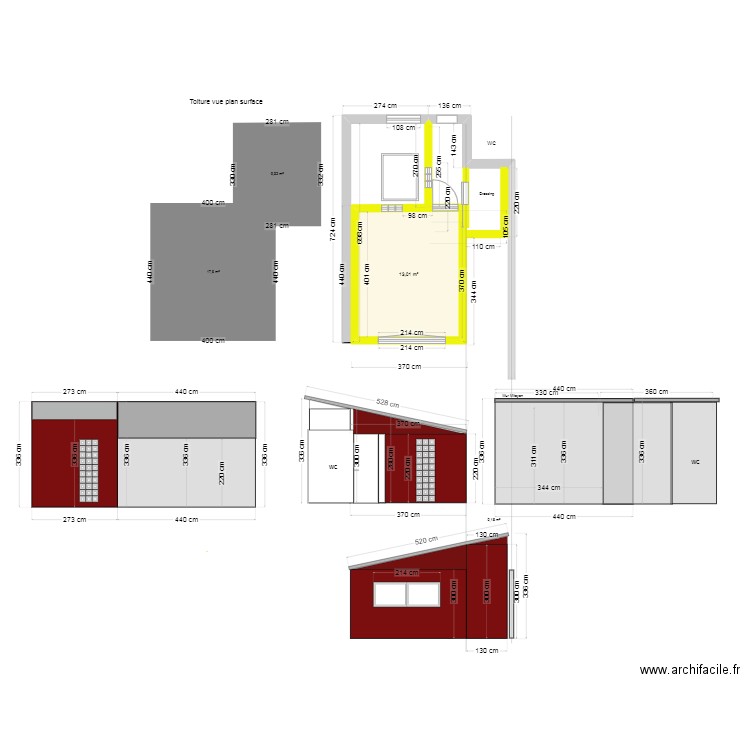 Projet 2 Forest - Md Fourniaux 1 versant côtes. Plan de 1 pièce et 13 m2