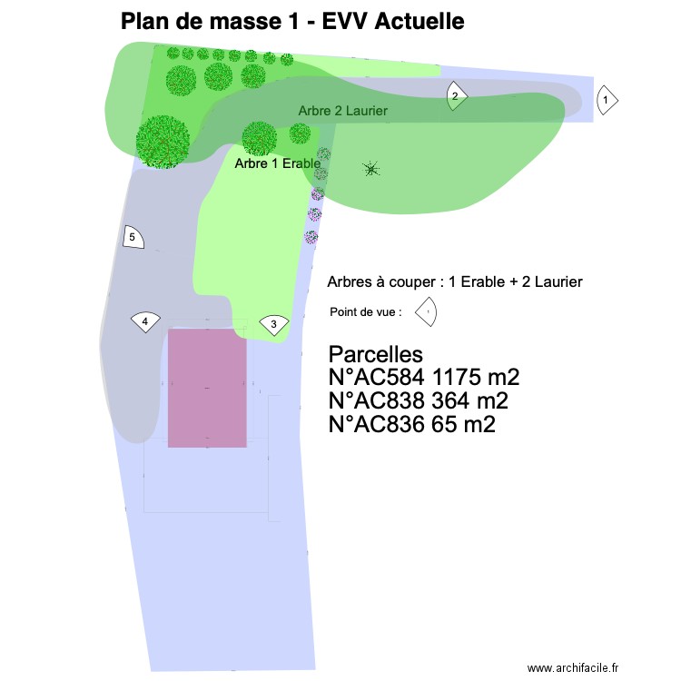 PLAN DE MASSE 1.1. Plan de 1 pièce et 102 m2