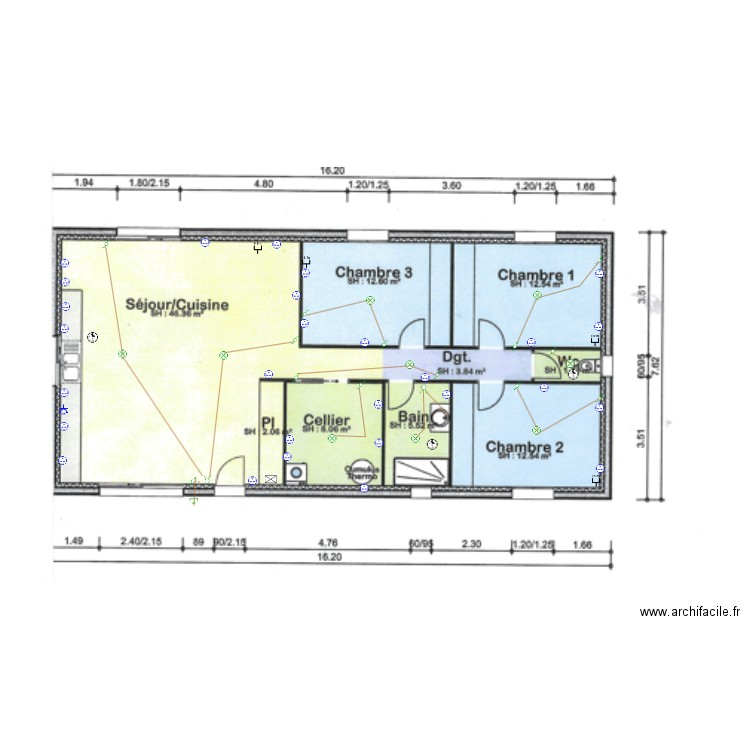 elec courtes. Plan de 0 pièce et 0 m2
