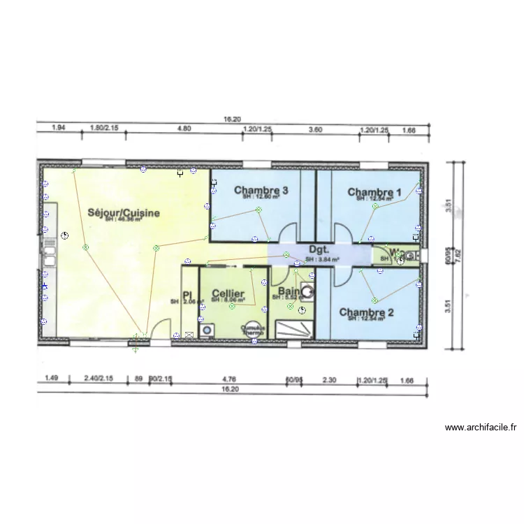 elec courtes. Plan de 
