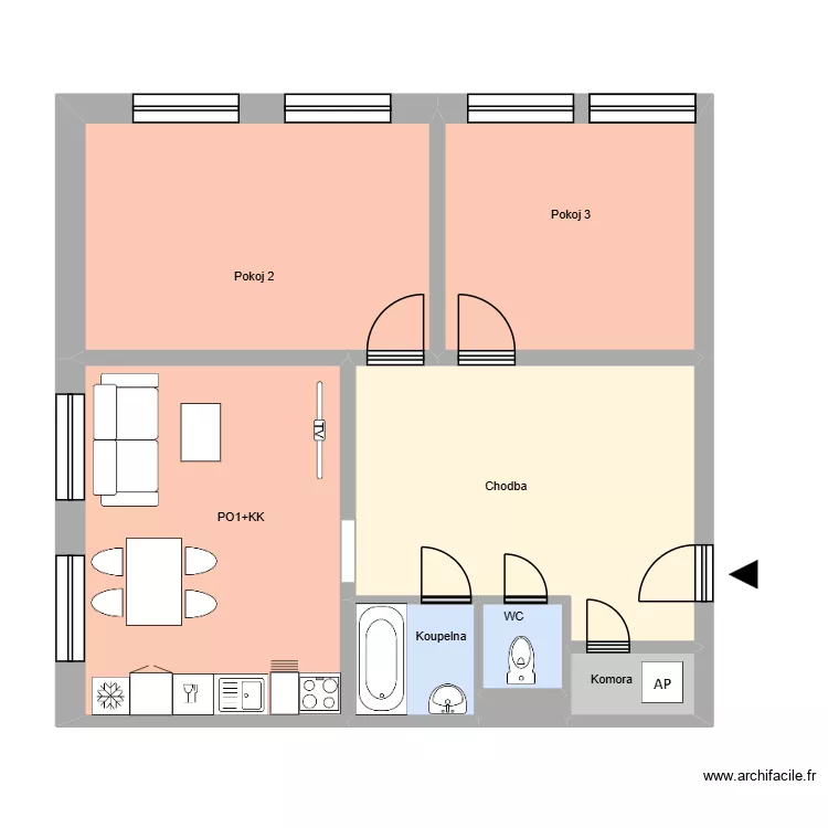 Jana Wericha 449 byt 15 HA. Plan de 12 pièces et 190 m²