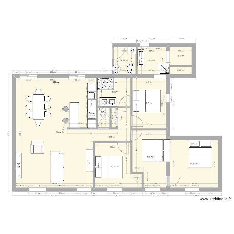 HYERES10340. Plan de 12 pièces et 103 m2