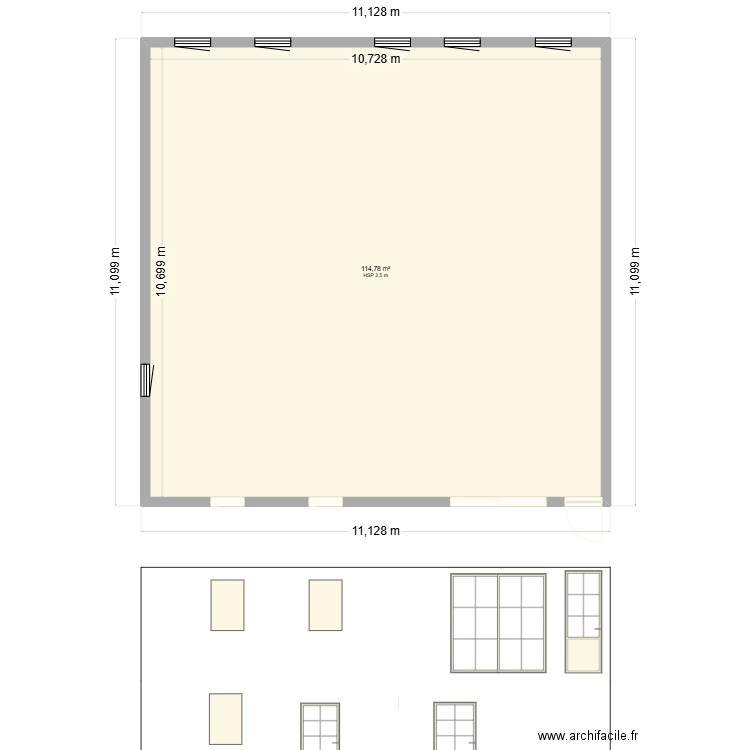 ALAUX. Plan de 5 pièces et 225 m2