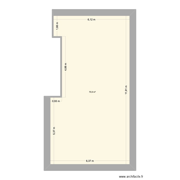 PerezPau. Plan de 1 pièce et 71 m2