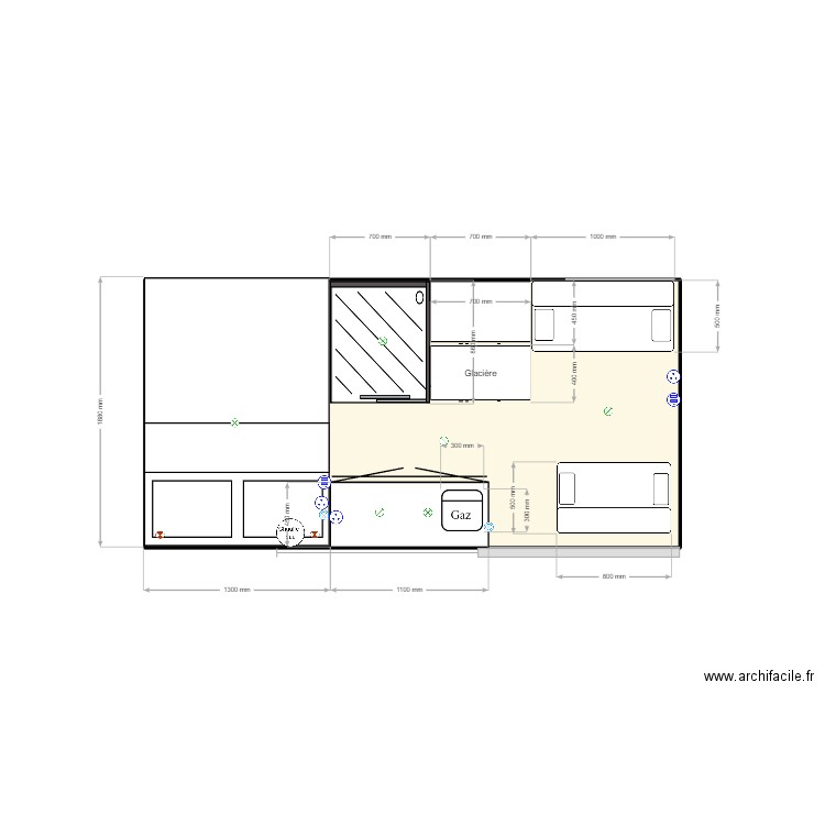 Jumper L3H2 - Plan implantation 2. Plan de 1 pièce et 7 m2