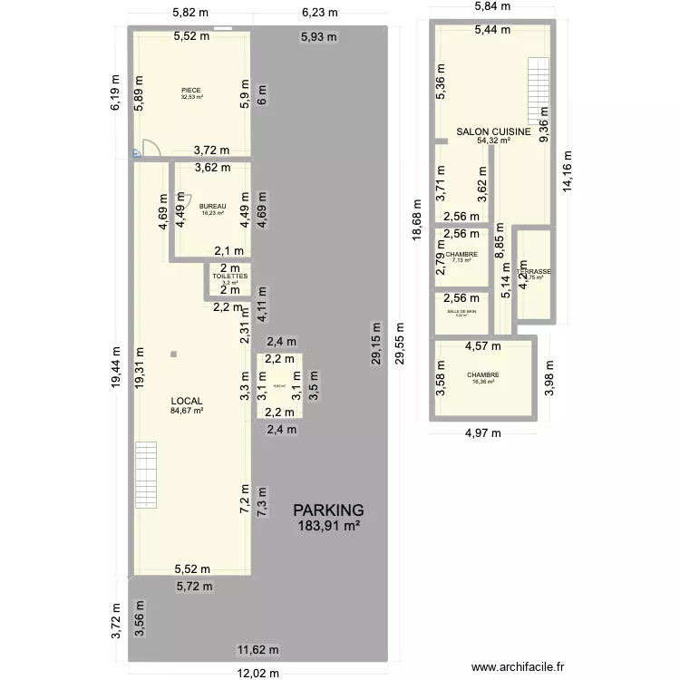 USA. Plan de 11  et 417 m²