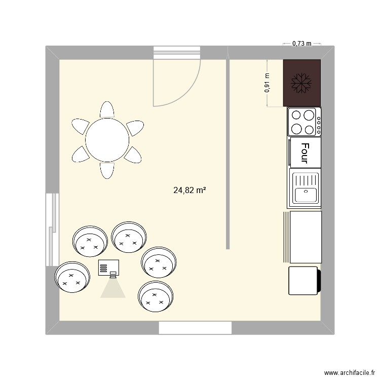 amenagement maison 2. Plan de 1 pièce et 25 m2