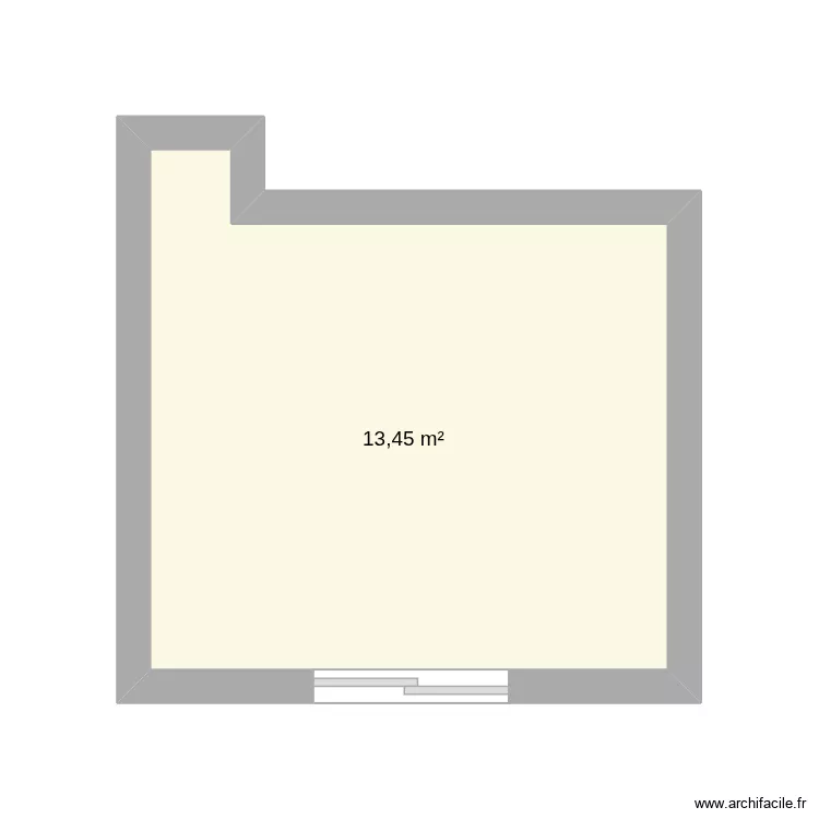 chambe. Plan de 1  et 13 m²