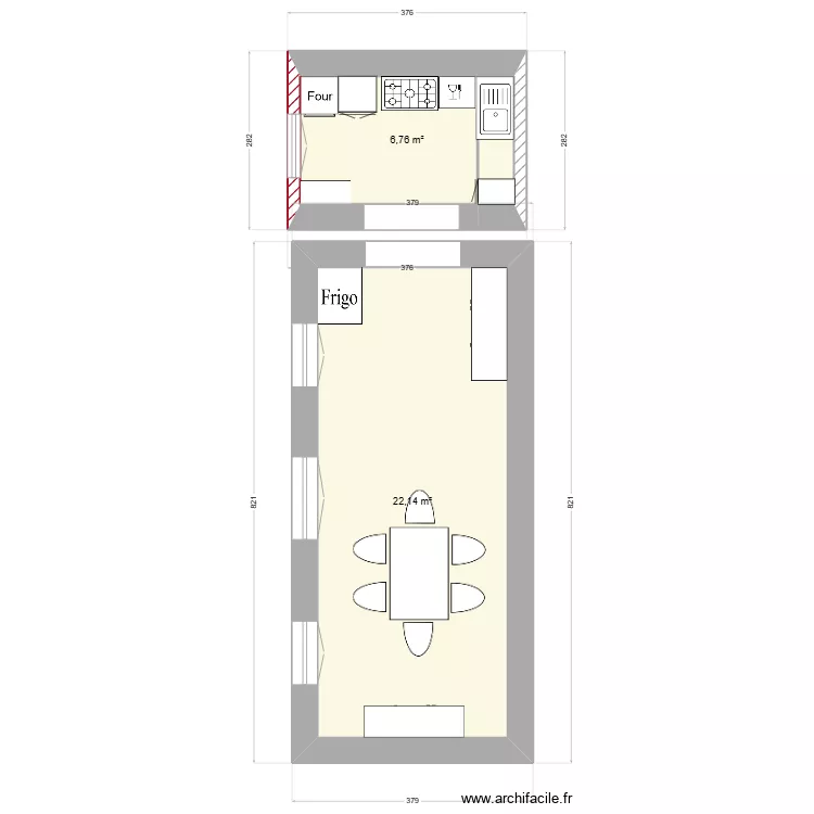 Am&eacute;nagement nouvelle cuisine piscine - 8 d&eacute;c 24. Plan de 