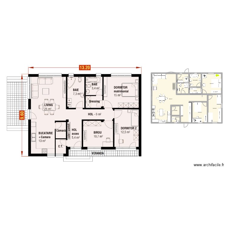 Home sweet Home. Plan de 10 pièces et 121 m2