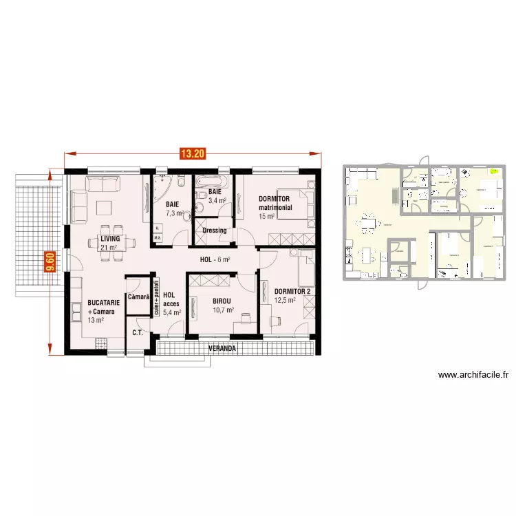 Home sweet Home. Plan de 10 pièces et 121 m²