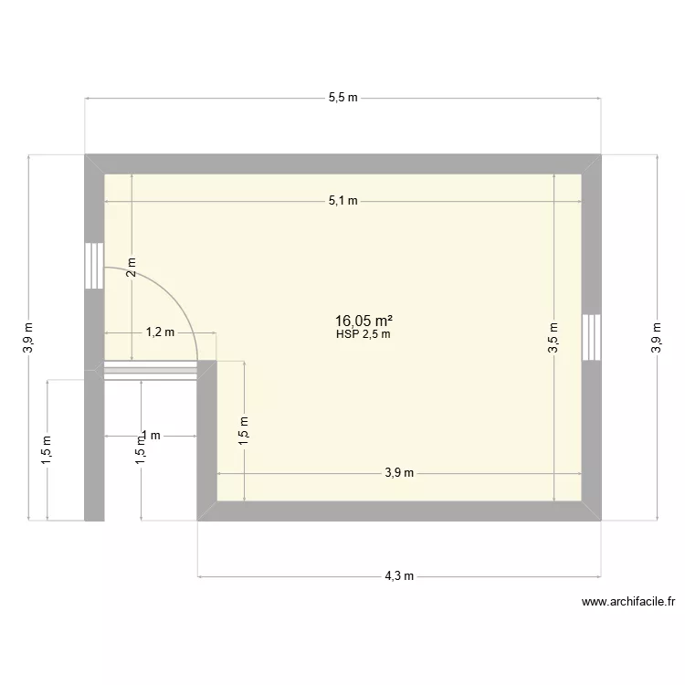 DELAMARRE. Plan de 1  et 16 m²