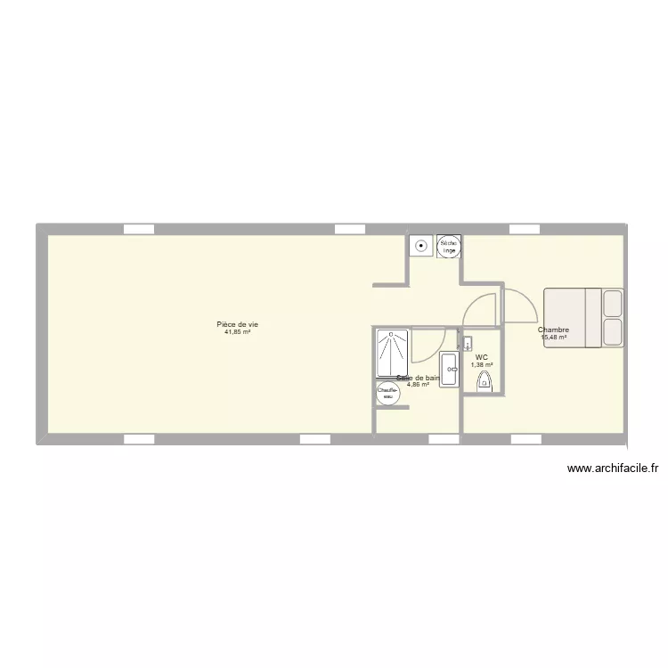 2éme étage. Plan de 4 et 64 m² 2éme étage. Plan de 4 et 64 m²