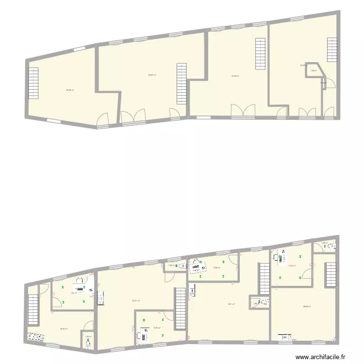 B&acirc;timent Saint Aubin Epinay plan sans &eacute;lements. Plan de 