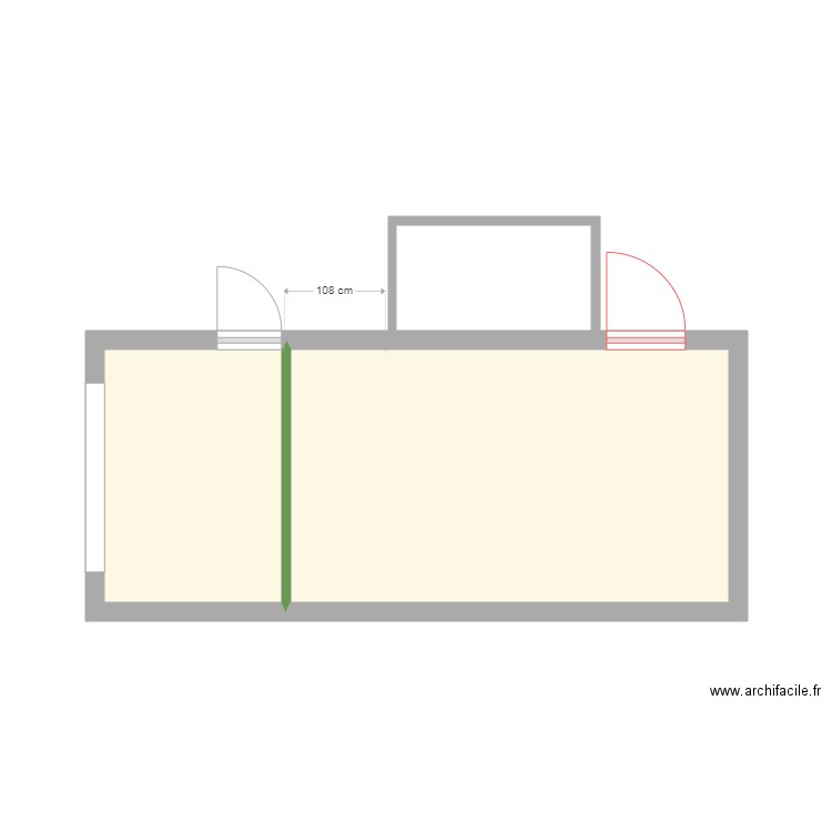 PALOMINO (modif). Plan de 3 pièces et 20 m2