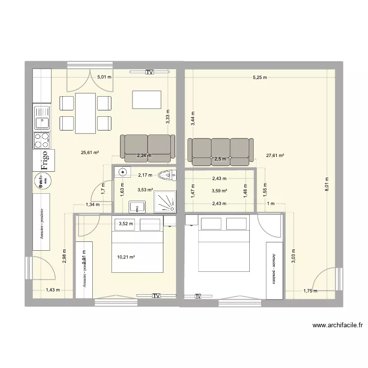 Plan Appartement Maman Ok. Plan de 5 et 71 m² Plan Appartement Maman Ok. Plan de 5 et 71 m²