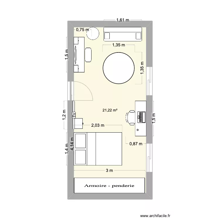 CHAMBRE LILY4 V3. Plan de 