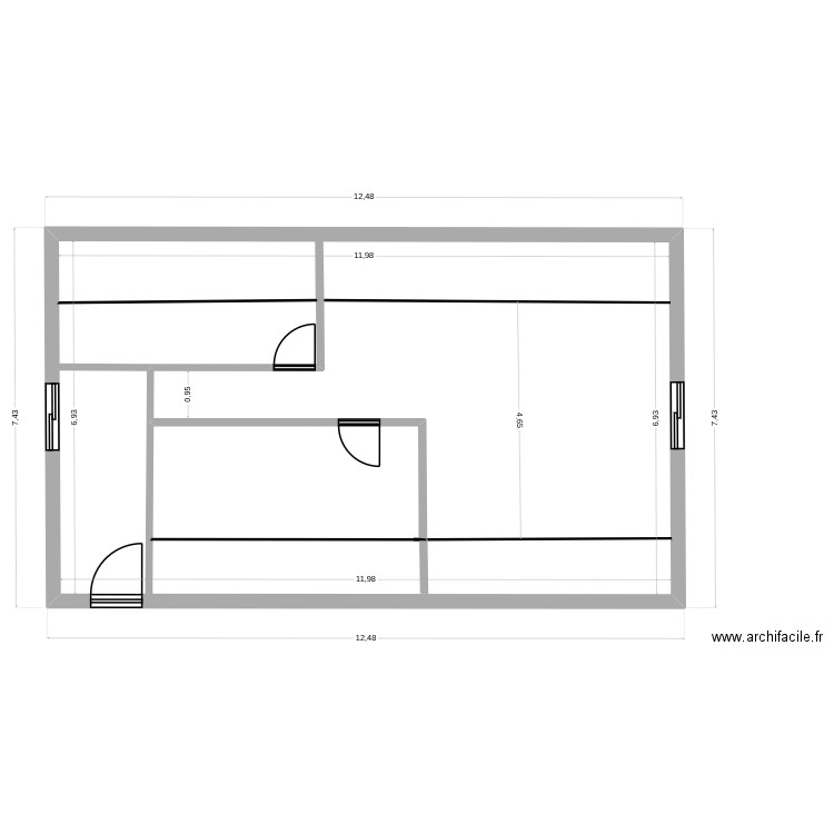 Etage 9 Conan vide 2. Plan de 1 pièce et 83 m2