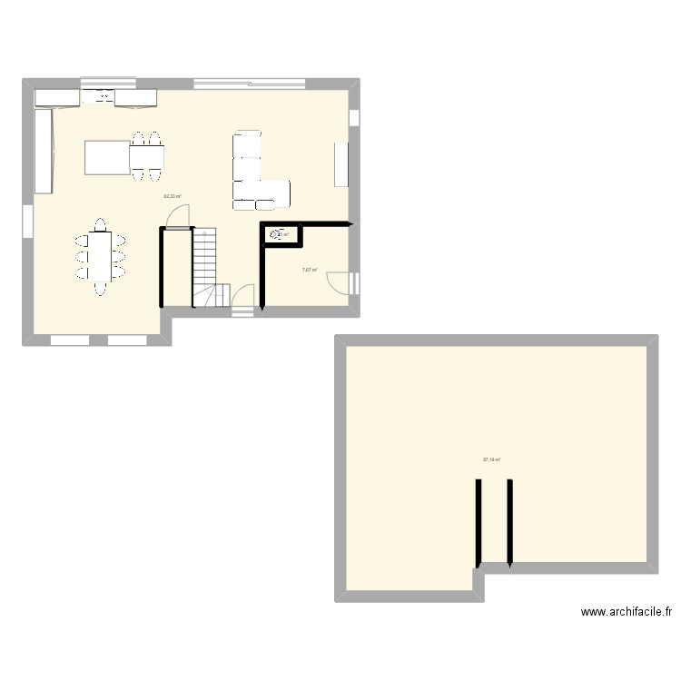 Maison. Plan de 4 pièces et 178 m2